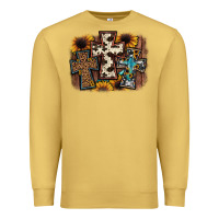 Antique Gold cross background Premium Sweatshirt - JahusDesignShop