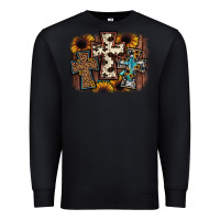 Black cross background Premium Sweatshirt - JahusDesignShop