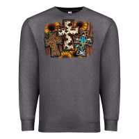 Charcoal Heather cross background Premium Sweatshirt - JahusDesignShop