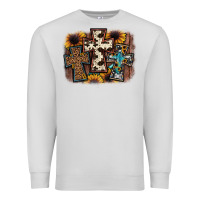 Dove Grey cross background Premium Sweatshirt - JahusDesignShop
