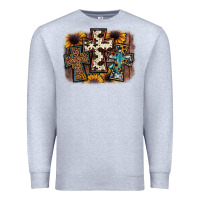 Heather Grey cross background Premium Sweatshirt - JahusDesignShop