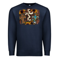 Navy cross background Premium Sweatshirt - JahusDesignShop