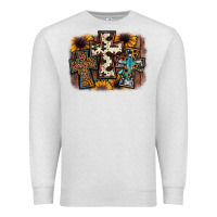 Oatmeal Heather cross background Premium Sweatshirt - JahusDesignShop