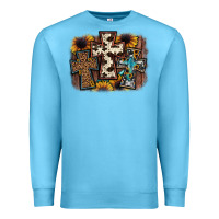 Ocean Blue cross background Premium Sweatshirt - JahusDesignShop