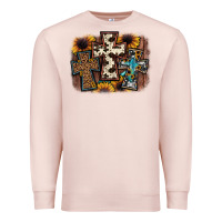 Pale Pink cross background Premium Sweatshirt - JahusDesignShop