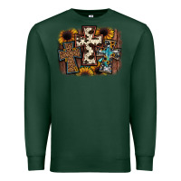 Sports Green cross background Premium Sweatshirt - JahusDesignShop