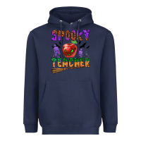 Navy spooky teacher Heavyweight Hoodie - BundleAndBundleShop