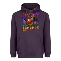 Plum spooky teacher Heavyweight Hoodie - BundleAndBundleShop