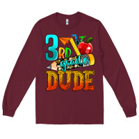Burgundy 3rd grade dude Long Sleeve Tee - texasbilliewilder