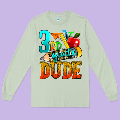 3rd Grade Dude Long Sleeve Tee Designed By Texasbilliewilder