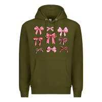Army Green pink ribbons Premium Hoodie - MaliasSmallBusiness