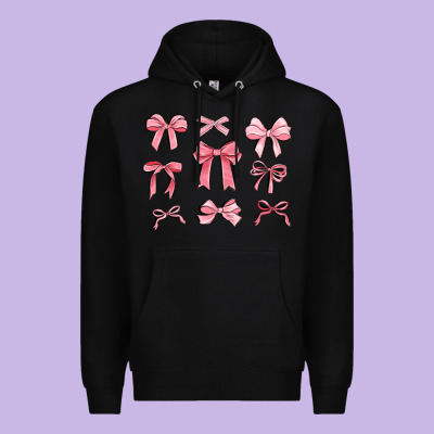 Pink Ribbons Premium Hoodie Designed By Maliassmallbusiness