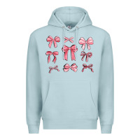 Blue Mist pink ribbons Premium Hoodie - MaliasSmallBusiness