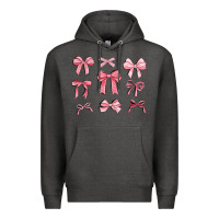 Charcoal Heather pink ribbons Premium Hoodie - MaliasSmallBusiness