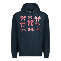 Navy pink ribbons Premium Hoodie - MaliasSmallBusiness