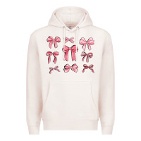 Pale Pink pink ribbons Premium Hoodie - MaliasSmallBusiness