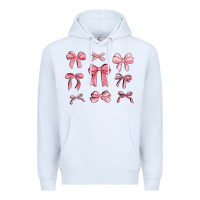 White pink ribbons Premium Hoodie - MaliasSmallBusiness