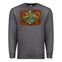 Charcoal Heather cross backgraund Premium Sweatshirt - JahusDesignShop