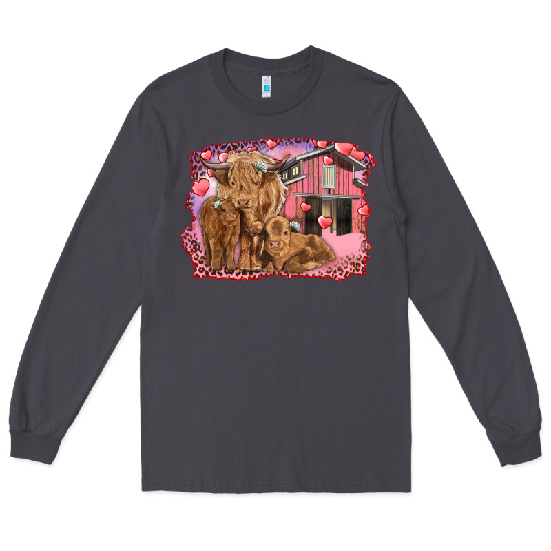 Valentine's Day Mama Cow And Baby Cows Long Sleeve Tee by RanaPortraitStore | Teevron