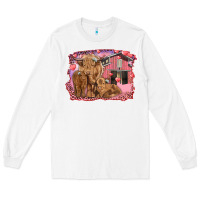 White valentine's day mama cow and baby cows Long Sleeve Tee - RanaPortraitStore
