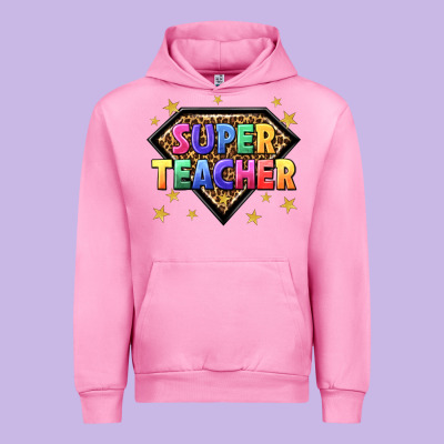 Super Teacher With Leopard Urban Hoodie Designed By Nancycooperartshop