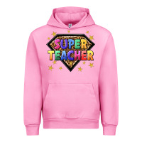 Fuchsia Pink super teacher with leopard Urban Hoodie - NancyCooperArtShop
