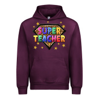 Mauve Wine super teacher with leopard Urban Hoodie - NancyCooperArtShop