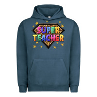 Pigment Midnight Navy super teacher with leopard Urban Hoodie - NancyCooperArtShop