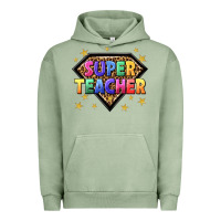 Pigment Oil Green super teacher with leopard Urban Hoodie - NancyCooperArtShop