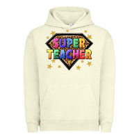 Pigment Pistachio super teacher with leopard Urban Hoodie - NancyCooperArtShop