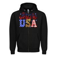 Black God bless the USA Zipper Hoodie - Neo Western