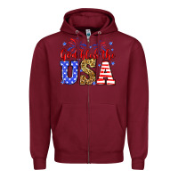 Burgundy God bless the USA Zipper Hoodie - Neo Western
