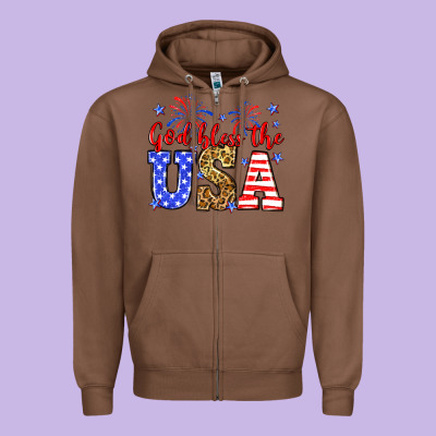 God Bless The Usa Zipper Hoodie Designed By Neo Western