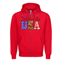 Red God bless the USA Zipper Hoodie - Neo Western