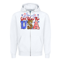 White God bless the USA Zipper Hoodie - Neo Western