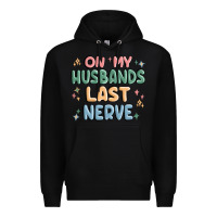 Black on my husbands last last nerve Premium Hoodie - MaliasSmallBusiness