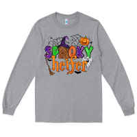 Heather Grey spooky heifer Long Sleeve Tee - Zillion Design Studio