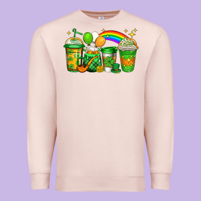 St Patricks Coffee Premium Sweatshirt Designed By Jasminsmagicworld