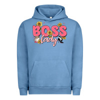 Pigment Pebble Blue boss lady Urban Hoodie - MaliasSmallBusiness
