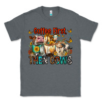 Charcoal Heather Coffee First Then Cows Classic Tee - FaDigitalArtStudio