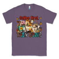 Lavender Coffee First Then Cows Classic Tee - FaDigitalArtStudio