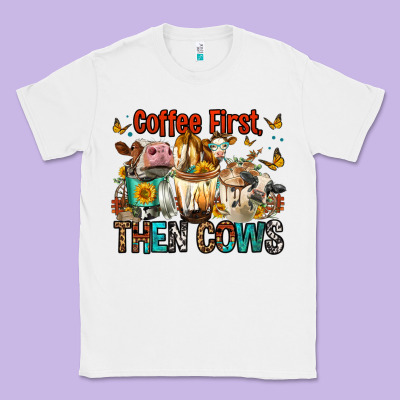 Coffee First Then Cows Classic Tee Designed By Fadigitalartstudio