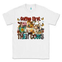 White Coffee First Then Cows Classic Tee - FaDigitalArtStudio