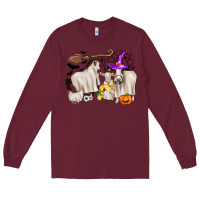 Burgundy halloween farm animals Long Sleeve Tee - Zillion Design Studio