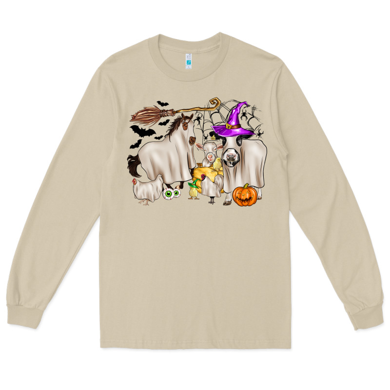 Halloween Farm Animals Long Sleeve Tee by Zillion Design Studio | Teevron
