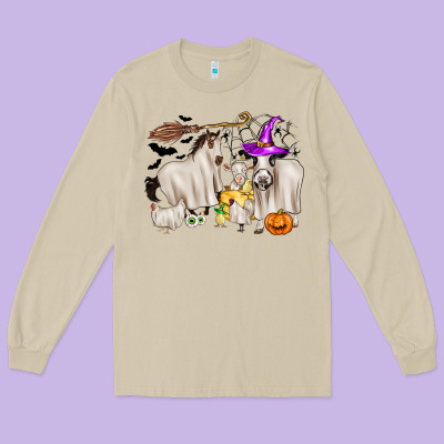 Halloween Farm Animals Long Sleeve Tee Designed By Zillion Design Studio
