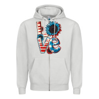 Dove Grey Love 4th of July Zipper Hoodie - CowGirlArtShop
