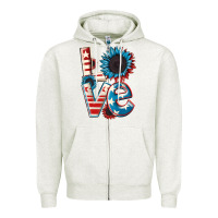 Oatmeal Heather Love 4th of July Zipper Hoodie - CowGirlArtShop