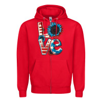 Red Love 4th of July Zipper Hoodie - CowGirlArtShop