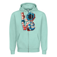 Seafoam Love 4th of July Zipper Hoodie - CowGirlArtShop
